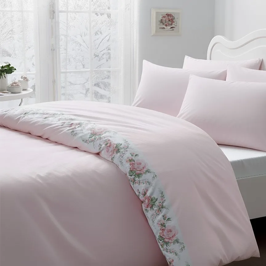 روکش لحاف پنبه انگلیش هوم مدل Rose Coquette یک نفره سایز 220×160 سانتی‌متر