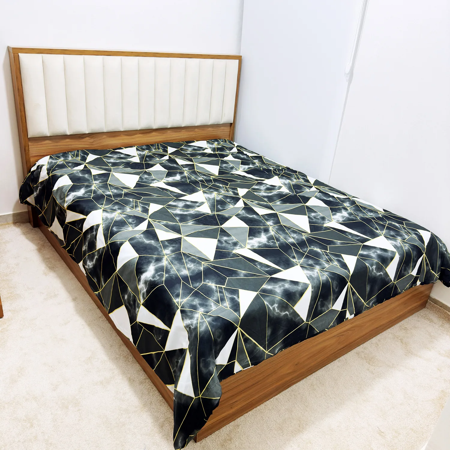 کاور لحاف ناتوسا مدل هندسی دو نفره سایز 200x220 سانتی متر