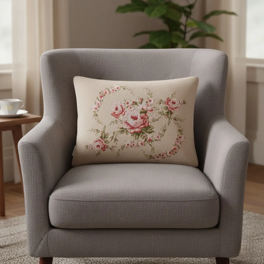 کاور کوسن انگلیش هوم مدل Rose Coquette سایز 35×50 سانتی متر