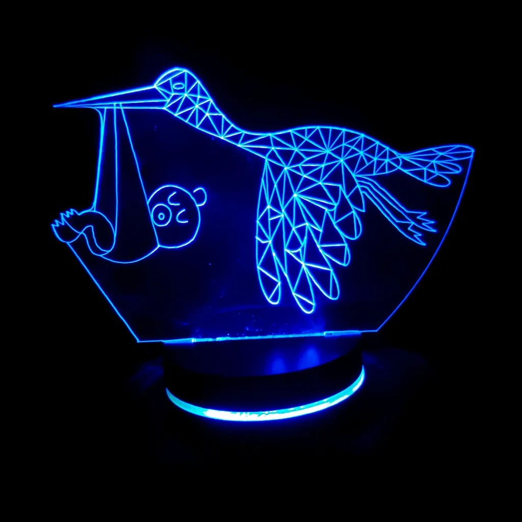 چراغ خواب اتاق کودک مدل بالبینگ سه بعدی لک لک و بچه کد 2780