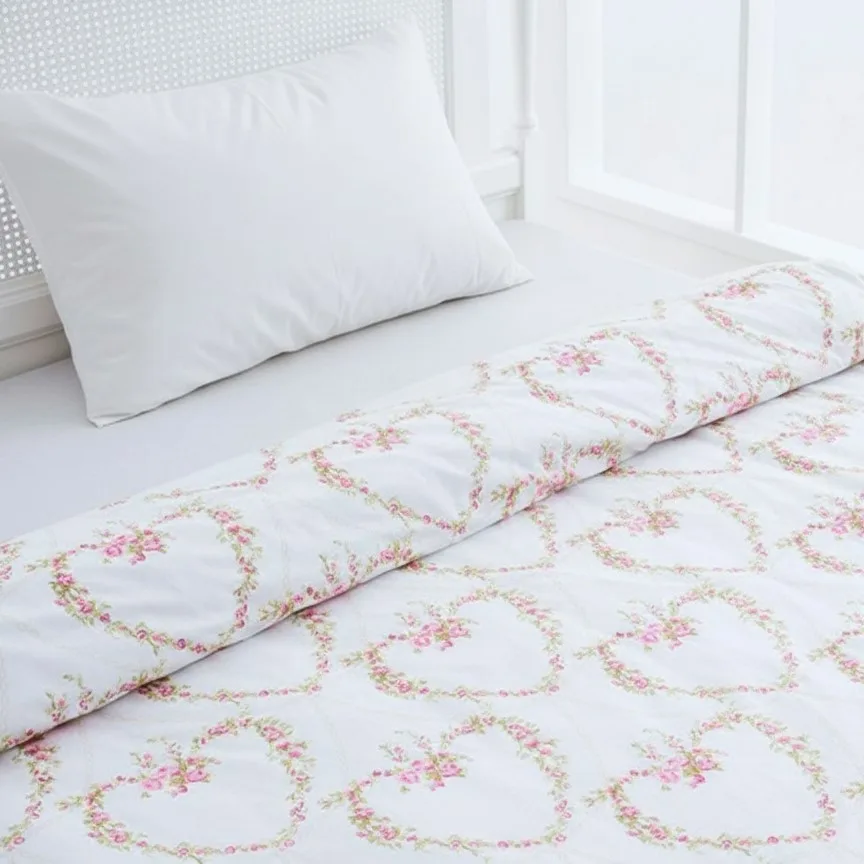 روکش لحاف پنبه انگلیش هوم مدل Rose Heart یک نفره سایز 220×160 سانتی‌متر